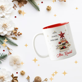 Caneca De Café Em Dois Tons Teacher Christmas Inspirational Quote Mug
