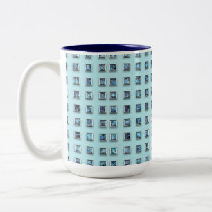 Caneca De Café Em Dois Tons Teal Blue e Gem Ouro Moderno