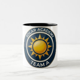 Caneca De Café Em Dois Tons "Team A – SOLAR ACADEMY Bold Text Design for Leade