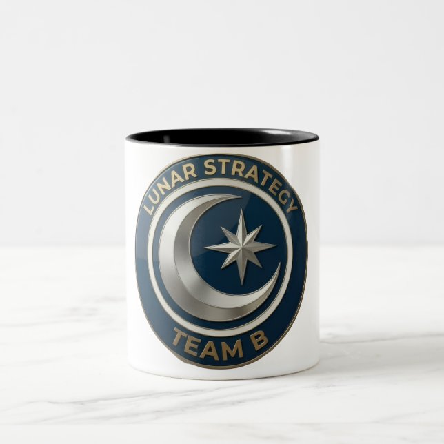 Caneca De Café Em Dois Tons Team B Lunar Strategy Emblem | Moon & Star Leaders (Centro)