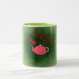 Caneca De Café Em Dois Tons Teatime - Pote de chá rosa