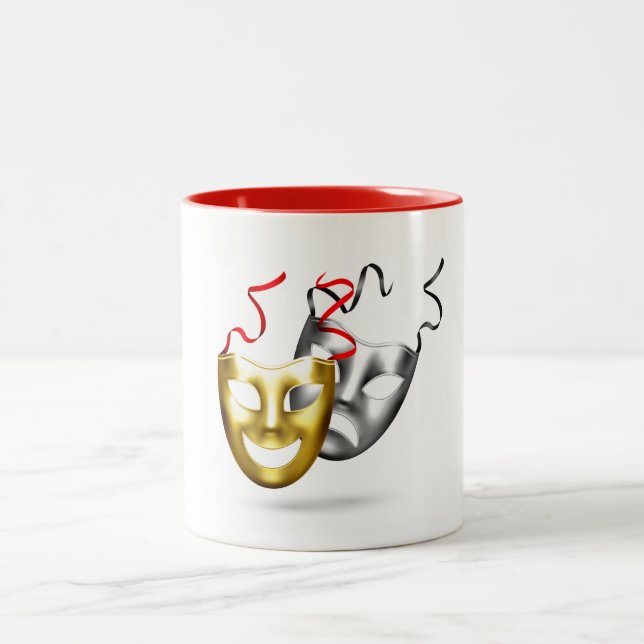Caneca De Café Em Dois Tons Teatro de comédia da tragédia de prata Dourada (Centro)