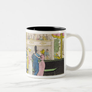 Caneca De Café Em Dois Tons Teatro de Plymouth, placa 'das aventuras de