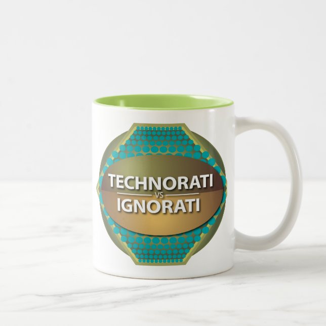 Caneca De Café Em Dois Tons Technorati vs Ignorati (Direita)