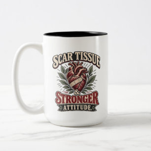 Caneca De Café Em Dois Tons Tecido Cicatricial & Atitude Mais Forte