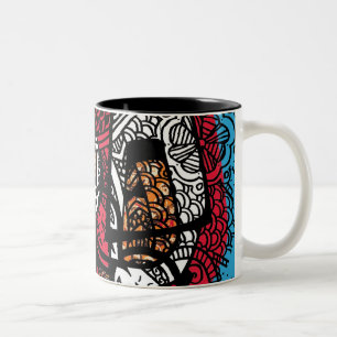 Caneca De Café Em Dois Tons Tecido e pincéis