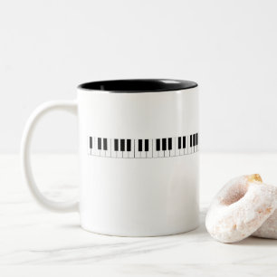 Caneca De Café Em Dois Tons Teclado de piano
