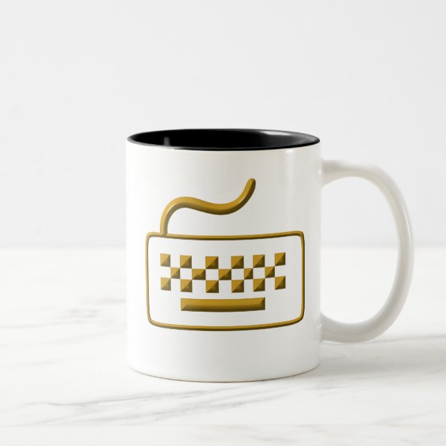 Caneca De Café Em Dois Tons Teclado do computador (Direita)