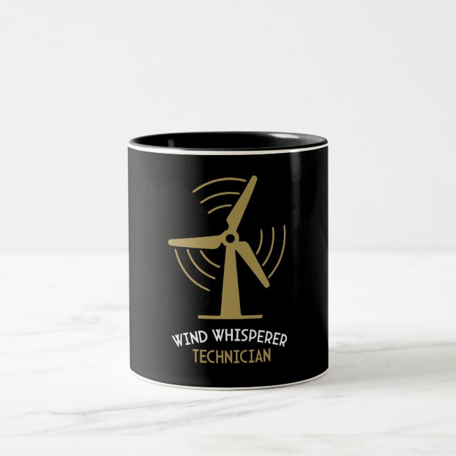 Caneca De Café Em Dois Tons Técnico de Serviço Windturbine (Centro)