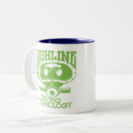Caneca De Café Em Dois Tons Tecnologia de Mergulho Highline Logotipo Retro