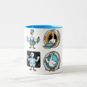 Caneca De Café Em Dois Tons Tecnólogo Radiológico Ganso Bobo, Raio-X Engraçado