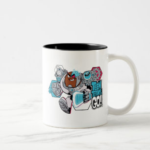 Caneca De Café Em Dois Tons Teen Titans Go! Gráfico Arsenal de Cyborg