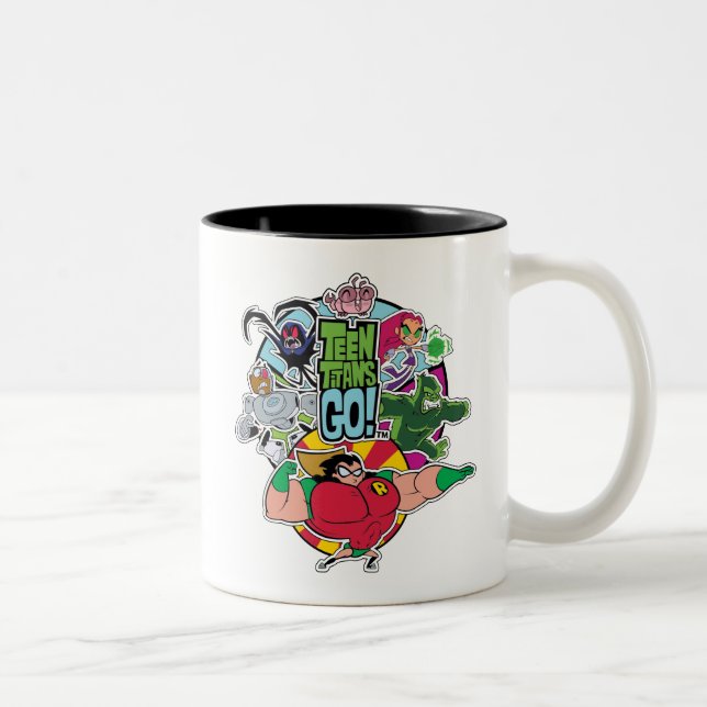 Caneca De Café Em Dois Tons Teen Titans Go! | Gráfico do grupo de equipes (Direita)