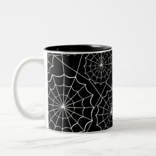 Caneca De Café Em Dois Tons teia das aranhas halloween