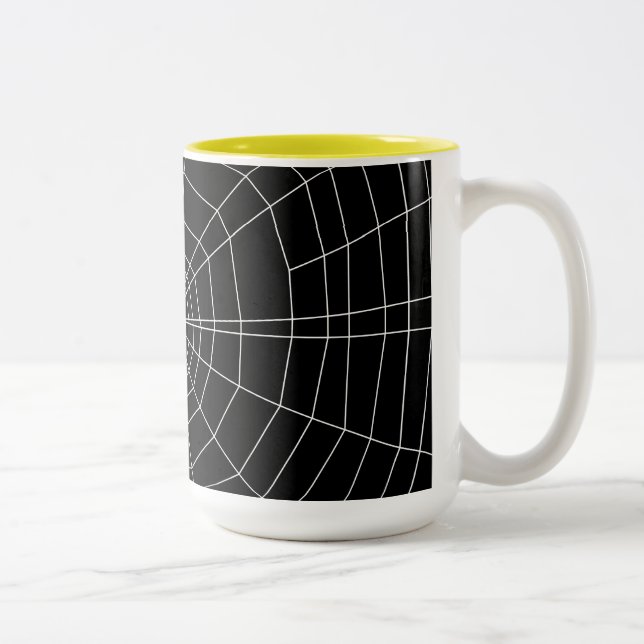 Caneca De Café Em Dois Tons teia de aranha em preto (Direita)