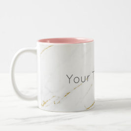 Caneca De Café Em Dois Tons Tela de mármore Dourada personalizada - rosa