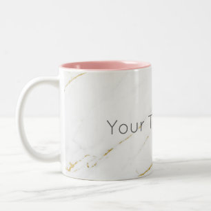 Caneca De Café Em Dois Tons Tela de mármore Dourada personalizada - rosa