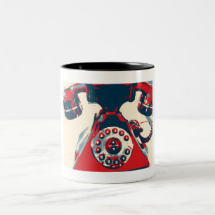 Caneca De Café Em Dois Tons Telefone Retroativo