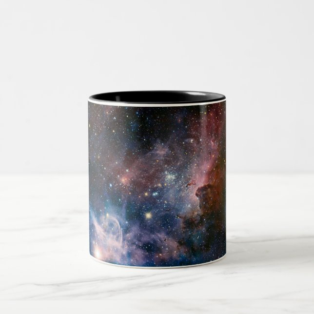 Caneca De Café Em Dois Tons Telescópio do Hubble da Nebulosa Vermelha e Azul (Centro)