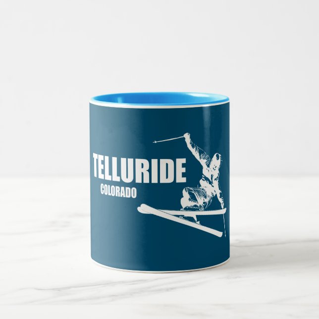 Caneca De Café Em Dois Tons Telluride Colorado Skier (Centro)