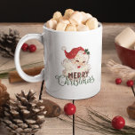 Caneca De Café Em Dois Tons Tema de Natal Papais noeis Vintage Feliz Natal<br><div class="desc">Este design de caneca com tema de Natal apresenta Papais noeis de vintage. Típica de Natal feliz,  perfeita para passar sua bebida favorita nesta temporada de festas.</div>