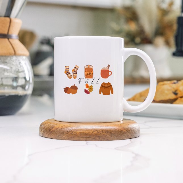 Caneca De Café Em Dois Tons Tema de queda estética (Criador carregado)