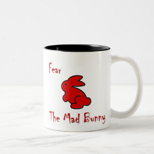 Caneca De Café Em Dois Tons Tema o coelho louco