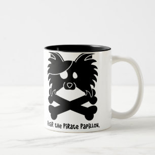 Caneca De Café Em Dois Tons Tema o pirata Papillon