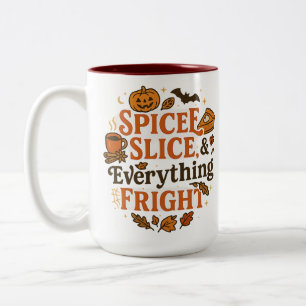 Caneca De Café Em Dois Tons Tempero, Fatia e Tudo de Assustador Halloween