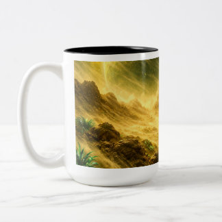 Caneca De Café Em Dois Tons Tempestade de areia no planeta amarelo