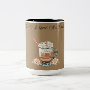 CANECA DE CAFÉ EM DOIS TONS TEMPO DE UM CAFÉ DOCE QUEBRAR UM CAFÉ DE 2 TONELAD