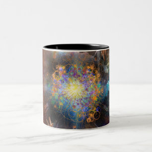 Caneca De Café Em Dois Tons Tempo do espaço atômico