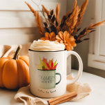 Caneca De Café Em Dois Tons Tempo Inativo Cair Cores de Aquarela Folhas de out<br><div class="desc">Prepare-se para se abraçar em estilo com nosso design de "Tempo de Encaixe" personalizável, perfeito para a temporada de outono! Esta camisola é um presente ideal para casais, amigos e família, abraçando o calor e a conforto do outono. A requintada design mostra uma bela aquarela e uma representação no estilo...</div>