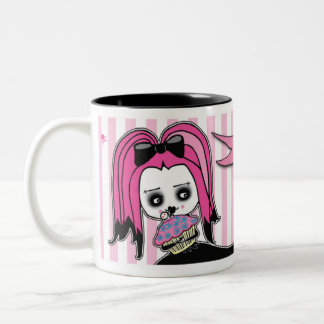 Caneca De Café Em Dois Tons Tempo mortal do cupcake de Cute™ Delilah