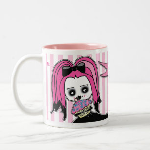 Caneca De Café Em Dois Tons Tempo mortal do cupcake de Cute™ Delilah