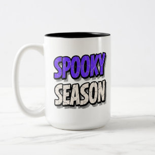 Caneca De Café Em Dois Tons Temporada Assustadora Roxo Quadrinho
