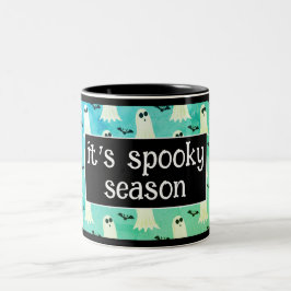 Caneca De Café Em Dois Tons Temporada Assustadora Verde Outono/Halloween