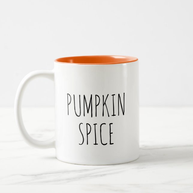 Caneca De Café Em Dois Tons Temporada de Abóbora Simples (Esquerda)