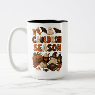 Caneca De Café Em Dois Tons Temporada de Caldeirão Cute Fantasma de Halloween