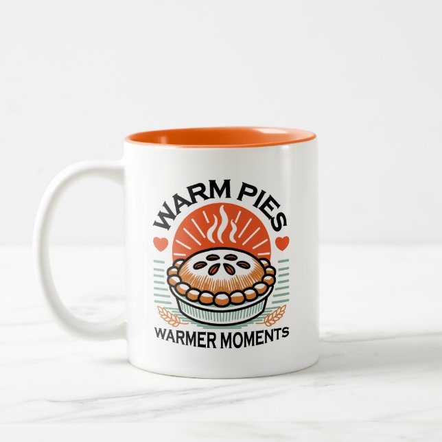 Caneca De Café Em Dois Tons Tempos Quentes de Tempos Quentes - Design de outon (Esquerda)