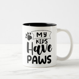 Caneca De Café Em Dois Tons Tendência Moderna Mug Meus Filhos Têm Patas para P