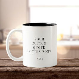 Caneca De Café Em Dois Tons Tendência Personalizada Citação de Texto Moderna M