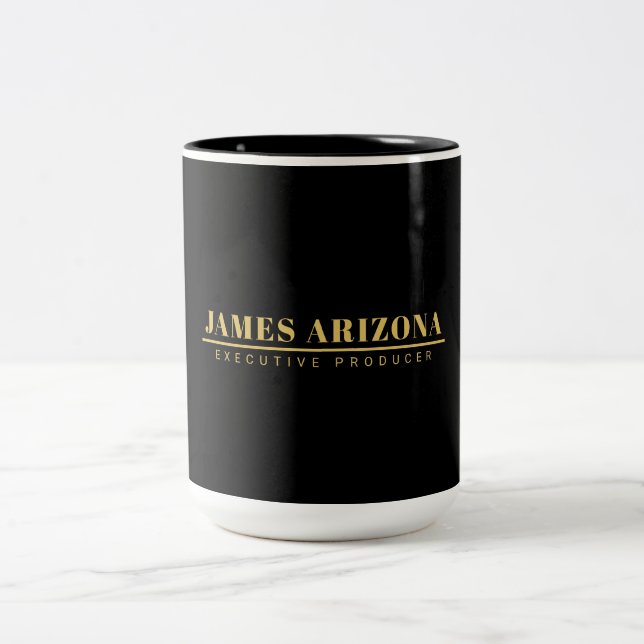 Caneca De Café Em Dois Tons Tendência profissional Dourada mínima moderna e ne (Centro)