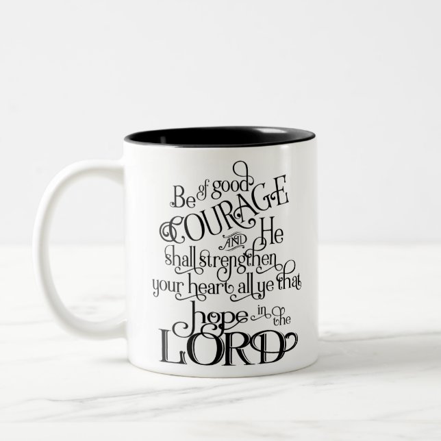 Caneca De Café Em Dois Tons Tenha boa coragem (Esquerda)