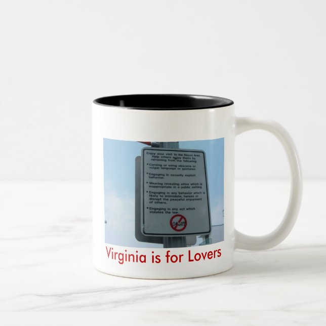 Caneca De Café Em Dois Tons Tenha o divertimento, Virgínia é para amantes (Direita)