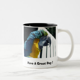 Caneca De Café Em Dois Tons Tenha um grande dia! Macaw