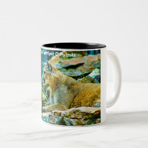 Caneca De Café Em Dois Tons Tenha um Natal Purrfeito