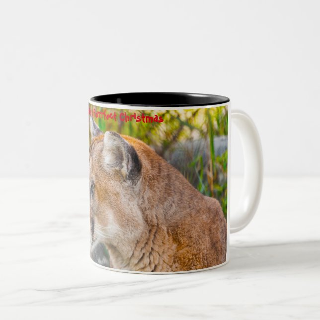Caneca De Café Em Dois Tons Tenha um Natal Purrfeito (Frente Esquerda)