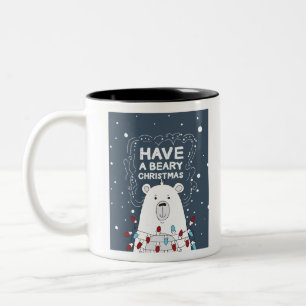 Caneca De Café Em Dois Tons Tenham uma ilustração da arte do urso polar de Nat