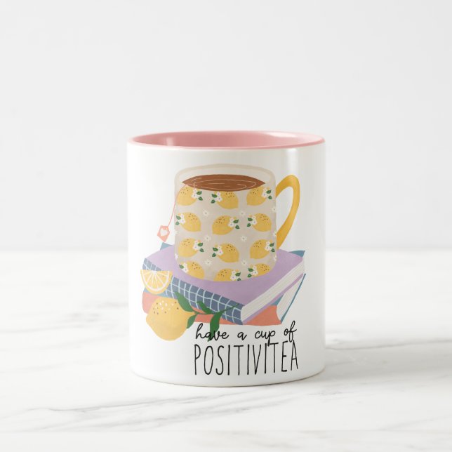 Caneca De Café Em Dois Tons Tenham Uma Taça De Citação Positiva (Centro)